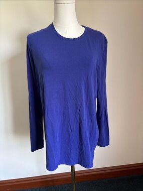 Liz Lange Long Sleeve Crewneck Top in Blue